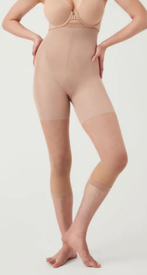 Spanx Footless Cafe Au Lait High Waist Pantyhose Shaper Women's Size D L6305