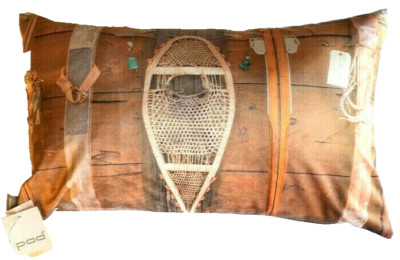 Luxury Pad Home Snowshoe Pillow Throw Pillow Cabin Ski Lodge Down Fill Winter
