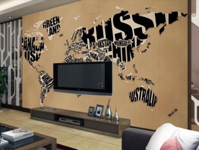 3D World Map Puzzle K16369 Wallpaper Mural Self-adhesive Removable Sticker Kay