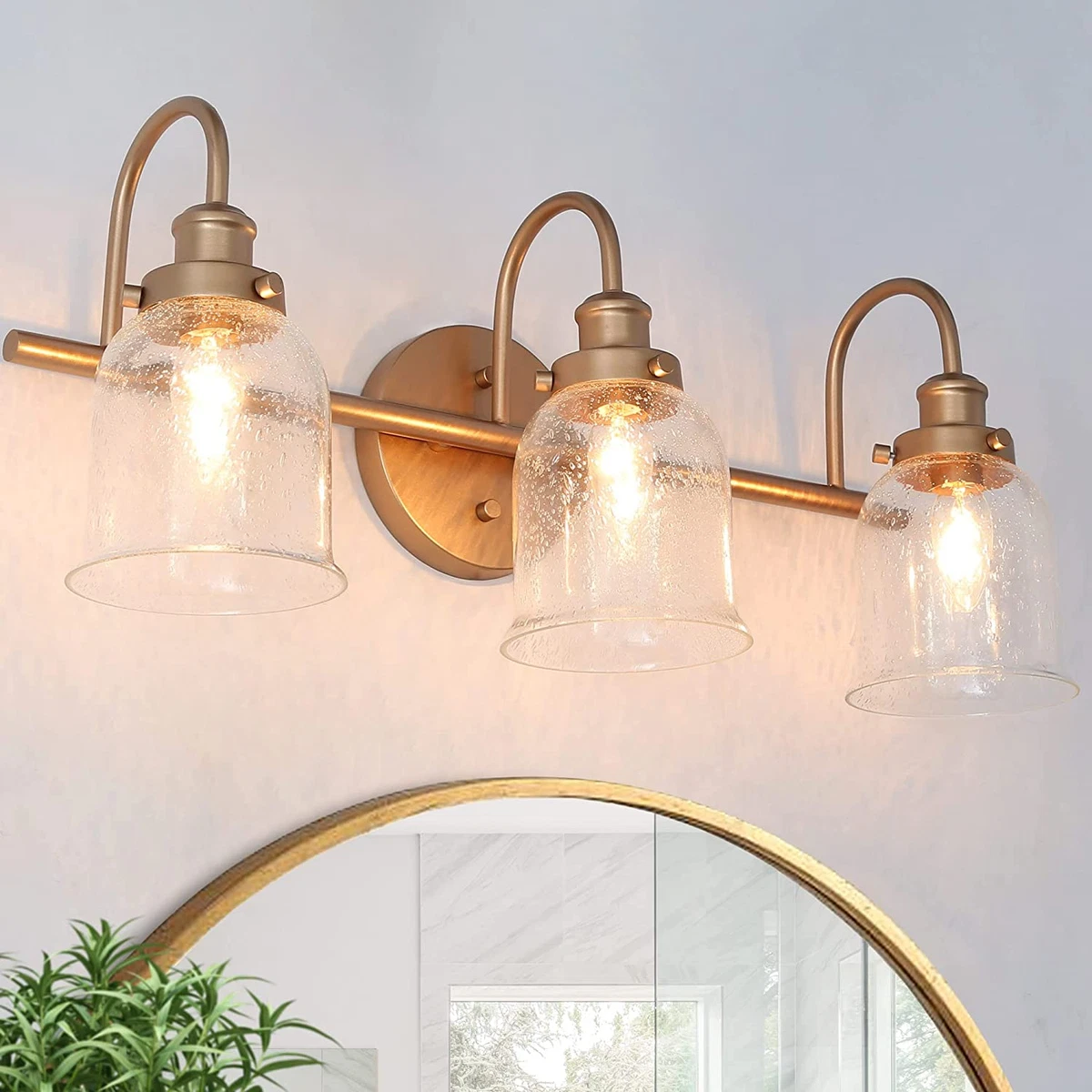 Gold Bathroom Light Fixtures 3 Light Bathroom Vanity Light with