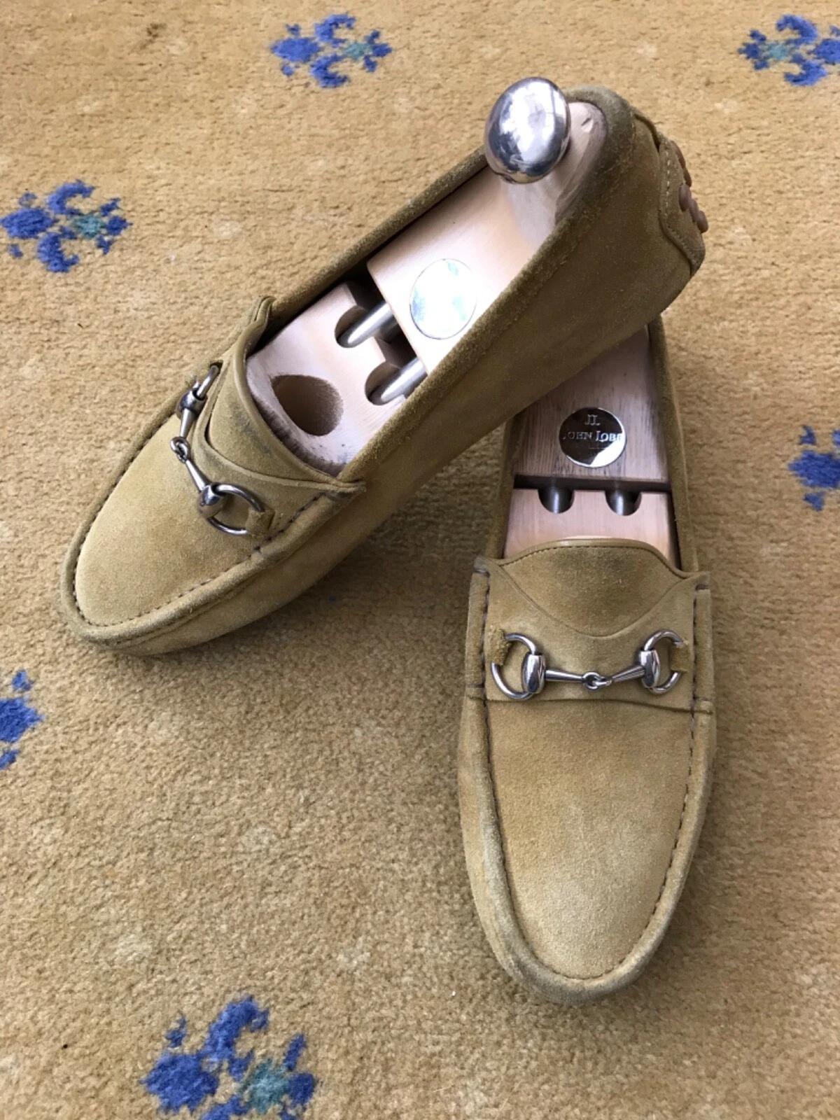 Mocassins Gucci chaussures daim Horsebit jaune moutarde conducteurs homme UK 6 US 7 EU 40