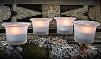 ❀ 4 X Teelichtstecker Glas Satiniert Adventskranzstecker Teelichthalter Pick 194