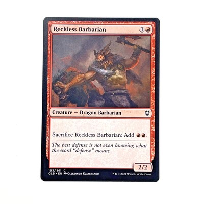 MTG Reckless Barbarian Commander Legends: Battle for Baldur's Gate 193/361C-M/NM