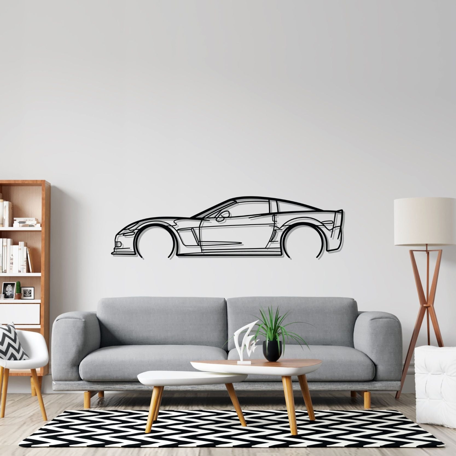 Wall Art Home Decor 3D Acrylic Metal Car Auto Poster Chevrolet Corvette C6 Z06