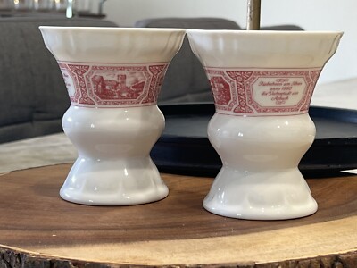 Vintage Footed Coffee Cups Rüdesheimer Kaffee Heinrich Germany - Set Of 2