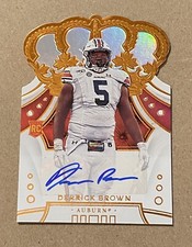 Derrick Brown, RC, 2020 Chronicles Draft Picks, Crown Royale, Auto, card # 4