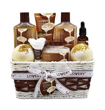 Bath and Body Gift Basket For Women and Men 9 Piece Set of Vanilla Coconut ...