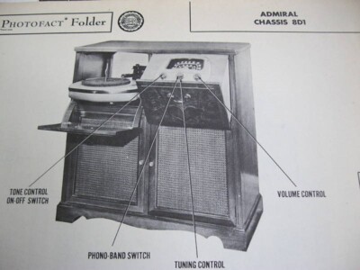 ADMIRAL 8D1 PHONOGRAPH RADIO PHOTOFACT