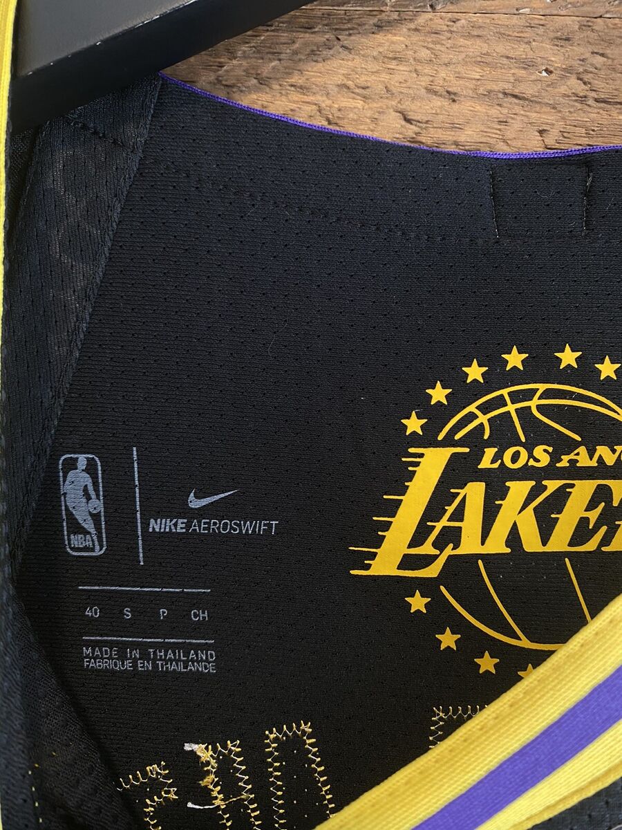 Kobe Bryant #24 Lakers City Edition Lore Series BLACK MAMBA! NWT & WISH patch