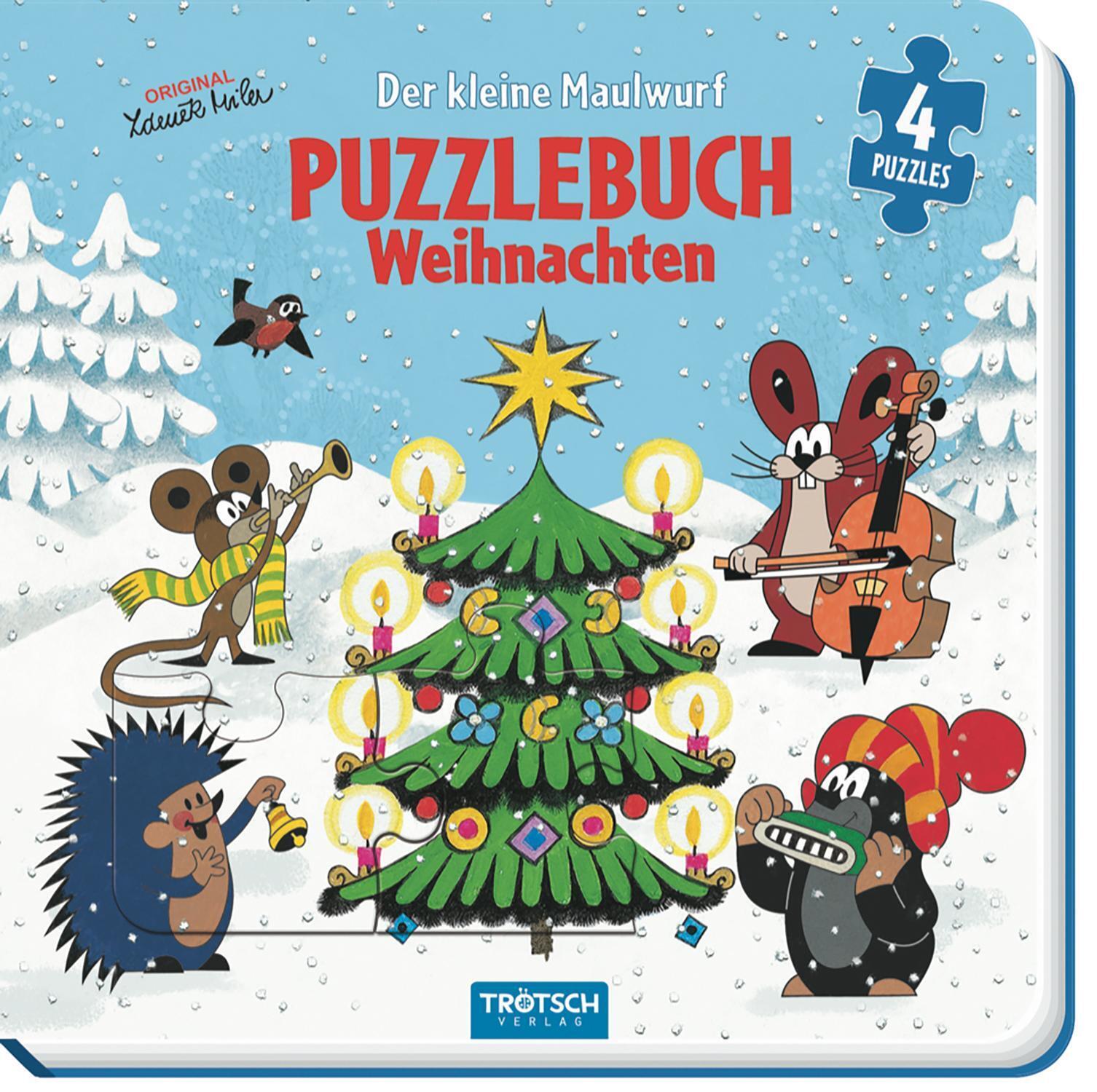 Thumbnail - Trötsch Der Kleine Maulwurf Puzzlebuch Mit 4 Puzzle Weihnachten | Kg |