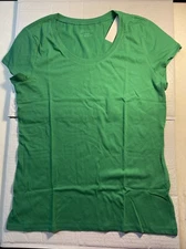 NEW, NO BOUNDARIES Juniors SHORT SLEEVE Scoop T-SHIRT, Green SIZE XL  (15-17)NWT