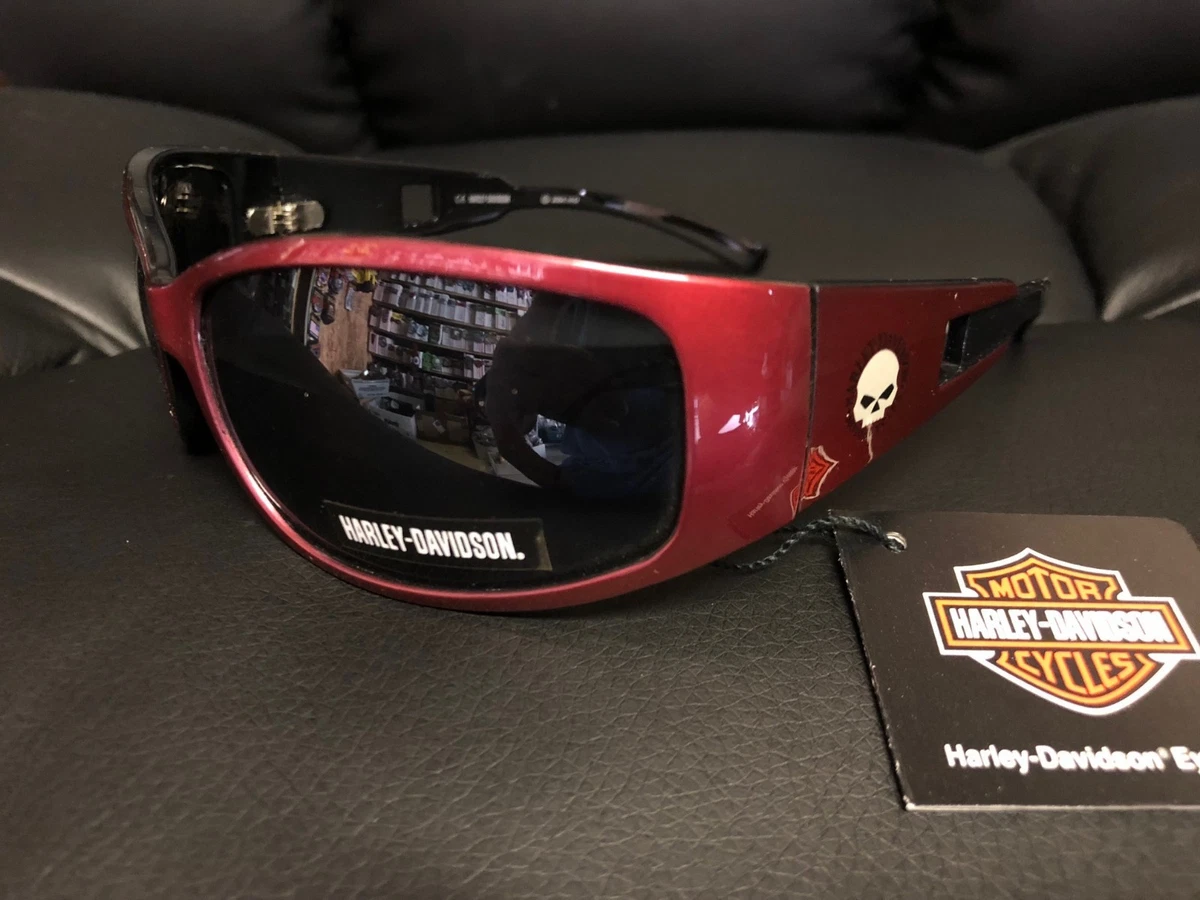 HARLEY DAVIDSON WILLIE G SKULL RED SUNGLASSES NEW HDS519 SG11