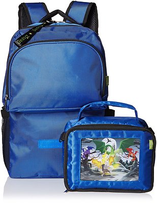 Backpack Combo Lighted Battling Dragons Animated, Blue, One Size and lunchboxNEW