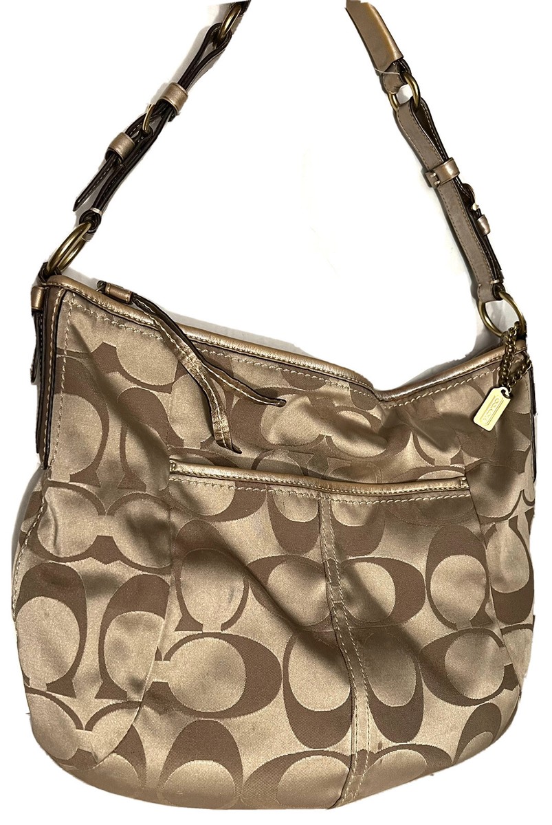 バッグ coach hobo shoulder bag micro signature Authentic Y2K Coach Signature Jacquard Small Hobo Shoulder