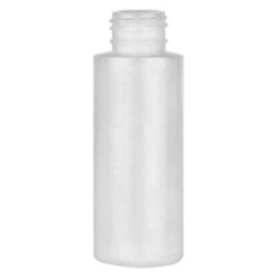 2oz Clear Plastic cylinder bottles 24/410 Finish Natural HDPE .08