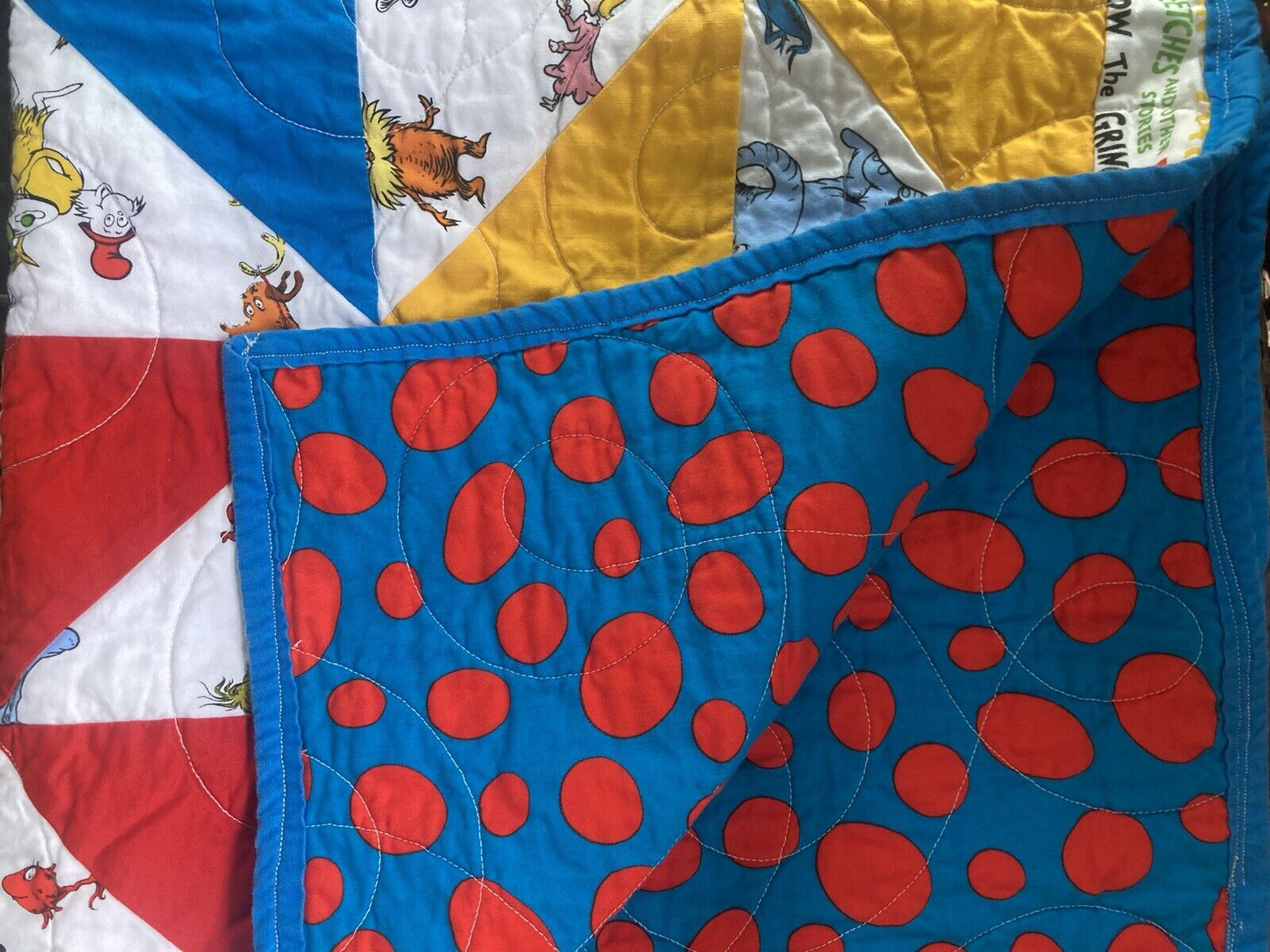 PONY Trapunta coperta culla bambini Dr. Suess gatto nel cappello Grinch asilo classico