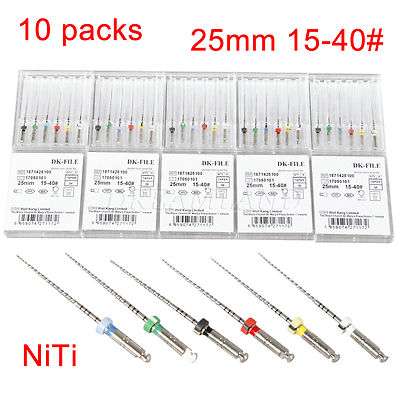 10 X Sale Endodontic 15-40# NiTi Files 25mm DK Taper 04 for Engine Use