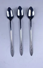 Oneida Oneidacraft Stainless Iced Tea Spoons Ember Glow Pattern