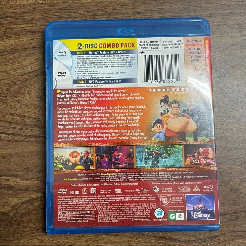 Wreck-It Ralph Blu-ray + DVD Collector's Edition Disney Movie Magic ...