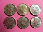 Kennedy half dollars 1967 6-coins