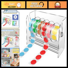Adjustable Label Dispenser  Sticker Roll Holder, 6 Disks Acrylic Organizer for