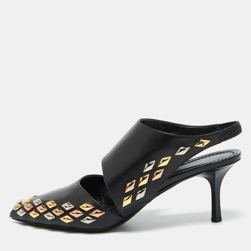 Louis Vuitton Black Leather Gold Rush Slingback Pumps Size 39 - Picture 1 of 9