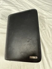 Vtg. Franklin Covey ~ Classic Planner Binder Organizer Black Leather 7-Ring