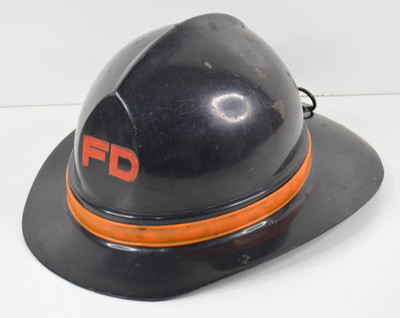 Vintage ERB Plastics Fire Helmet Firefighting Hat Cap Model 332 w/ Inner Harness
