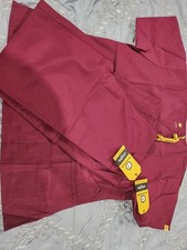 WonderWink Womens Origins Bravo V-Neck Scrub Top  Pants, Wine, Large