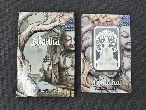2025 Pamp Suisse 999 Silver The Buddha 1 oz Silver Bar in Assay Card w/ Sleeve