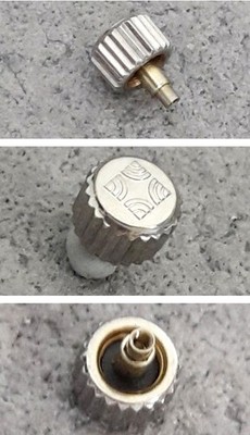 WASSERDICHTE, VERSCHRAUBTE ZENITH UHR-KRONE   ca. 4,9mm, GEWINDE 0,9mm