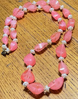 3 Vtg Beaded Necklaces Multi Pink & Length 1 Double Strand ESTATE FIND  # 287 — photo 3