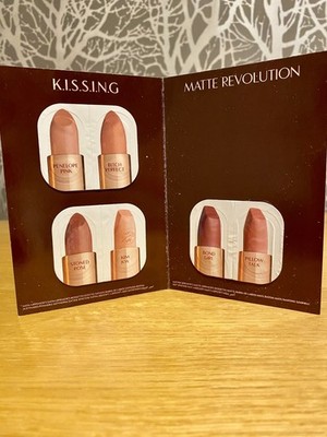 Rare Charlotte Tilbury Promo Kissing Matte Revolution 6 shadow Lipstick Samples