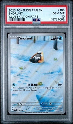 2023 POKEMON PAR EN-PARADOX RIFT ILLUSTRATION RARE #188 SNORUNT PSA 10