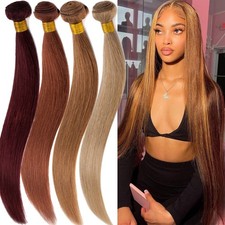 Thick Sew In Straight Brazilian Virgin Human Hair Extensions Bundles Weave Weft