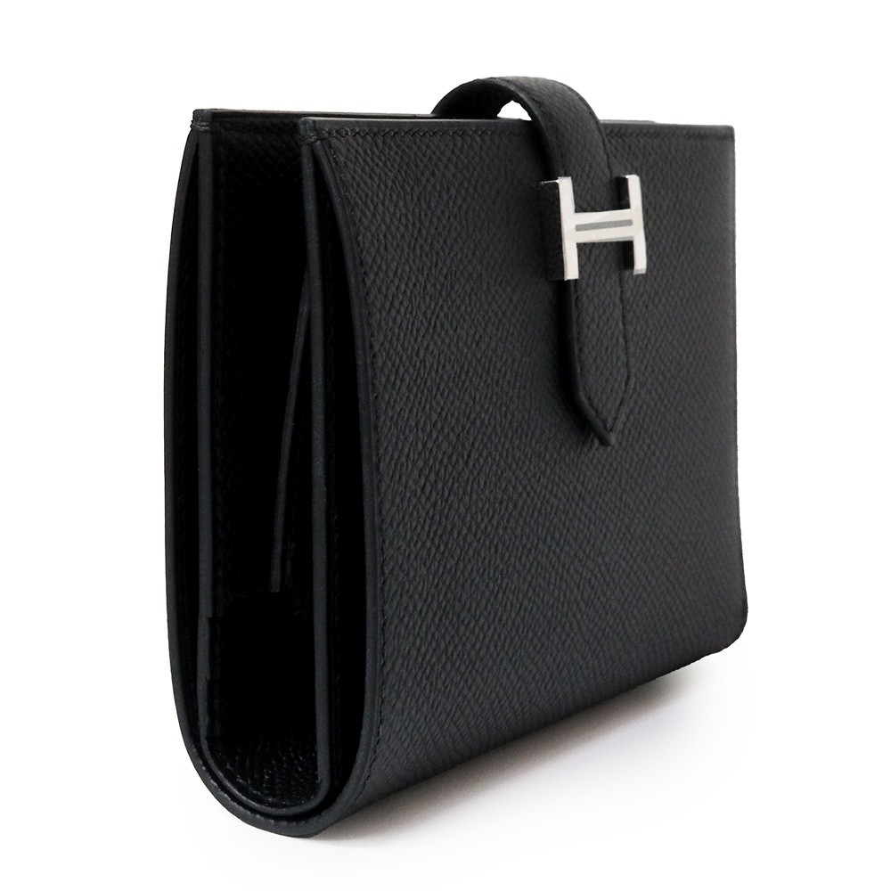 HERMES Bearn compact Epsom calfskin, Noir (Black) Wallet image 6