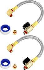 2 Pack Extended Tank Drain Valve Assembly Kit for Air Compressor, Including 10 I