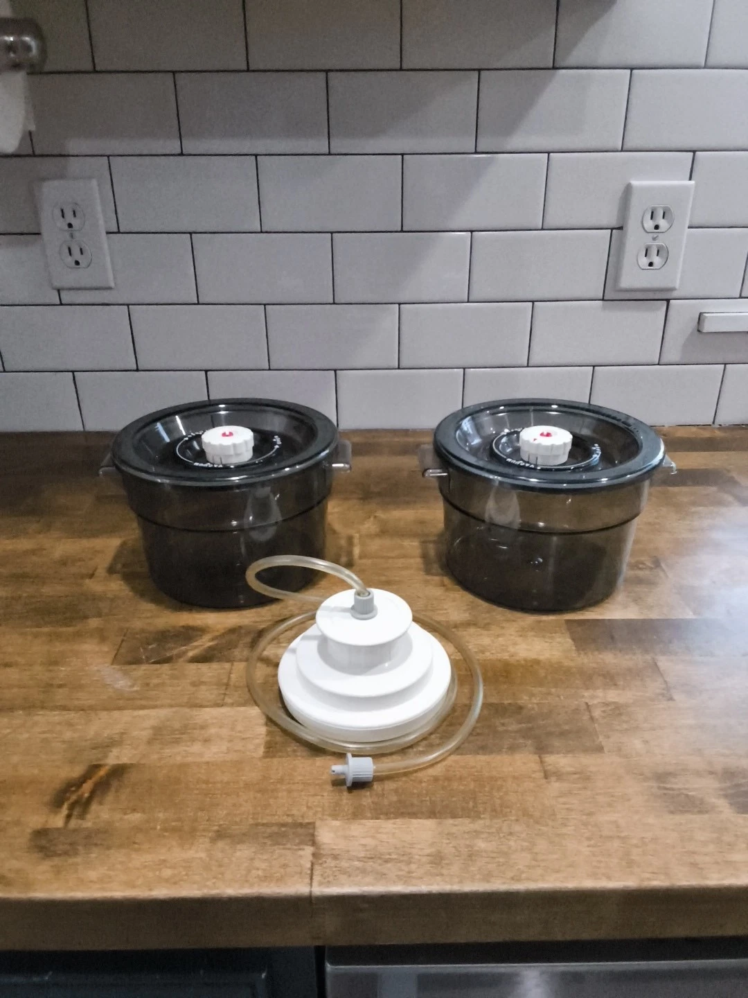 Tilia FOODSAVER Vacuum Canister Set Of 2 Quart w/Lids + Jar Sealer & Hose