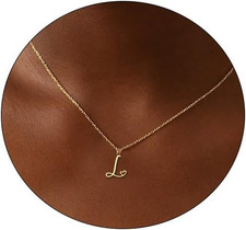Initial Necklaces for Women, Dainty 14K Gold/Silver Letter Pendant Necklace Tren