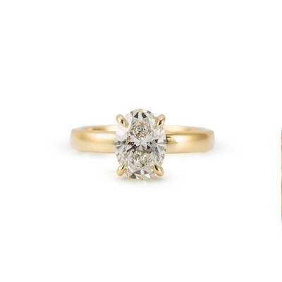 14K Yellow Gold 1.60ct Igi Oval Lab Grown Diamond Solitaire Engagement Ring