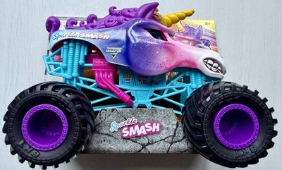 Monster Jam Sparkle Smash 1:24 Large Scale Spinmaster Unicorn Truck Neu