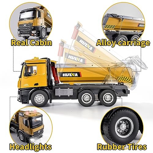 RC Dump Truck Toy, 10CH Remote Control Dump Truck for Boys