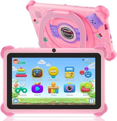 TOPELOTEK Kids Tablet Kleinkinder Kids WIFI Dual Kamera 3-7 JAHRE ALT Pink BoxCC