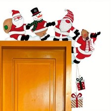 New 2D Flat, Charming Wooden Santa Claus, Snowman Reindeer Door Frame Decoration