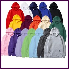 Men's and Women's Solid Color Pocket Hoodies Sports Fitness Sweatshirts.