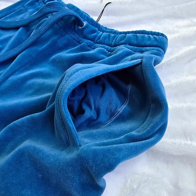 Gucci Tennis Racket Embroidered Velour Sweatsuit Blue | Size XS
