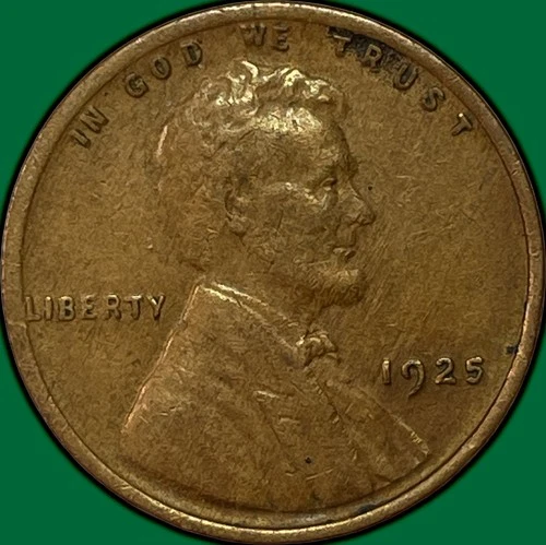 1925 Lincoln Wheat Cent Extremely Fine XF Coin #36961