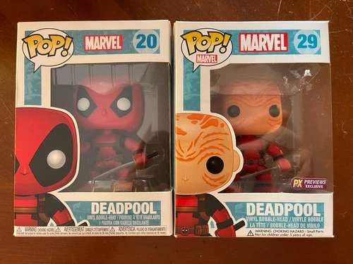 Funko POP! Marvel Deadpool (Unmasked) #29 PX Previews Exclusive + #20