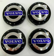 4 Stück 64mm Nabenkappen für Volvo Schwarz Blau Felgendeckel Satz Neu