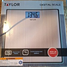 Taylor Precision Prod. 74074102 Easy-to-Read 400lb S.Steel Bathroom Scale